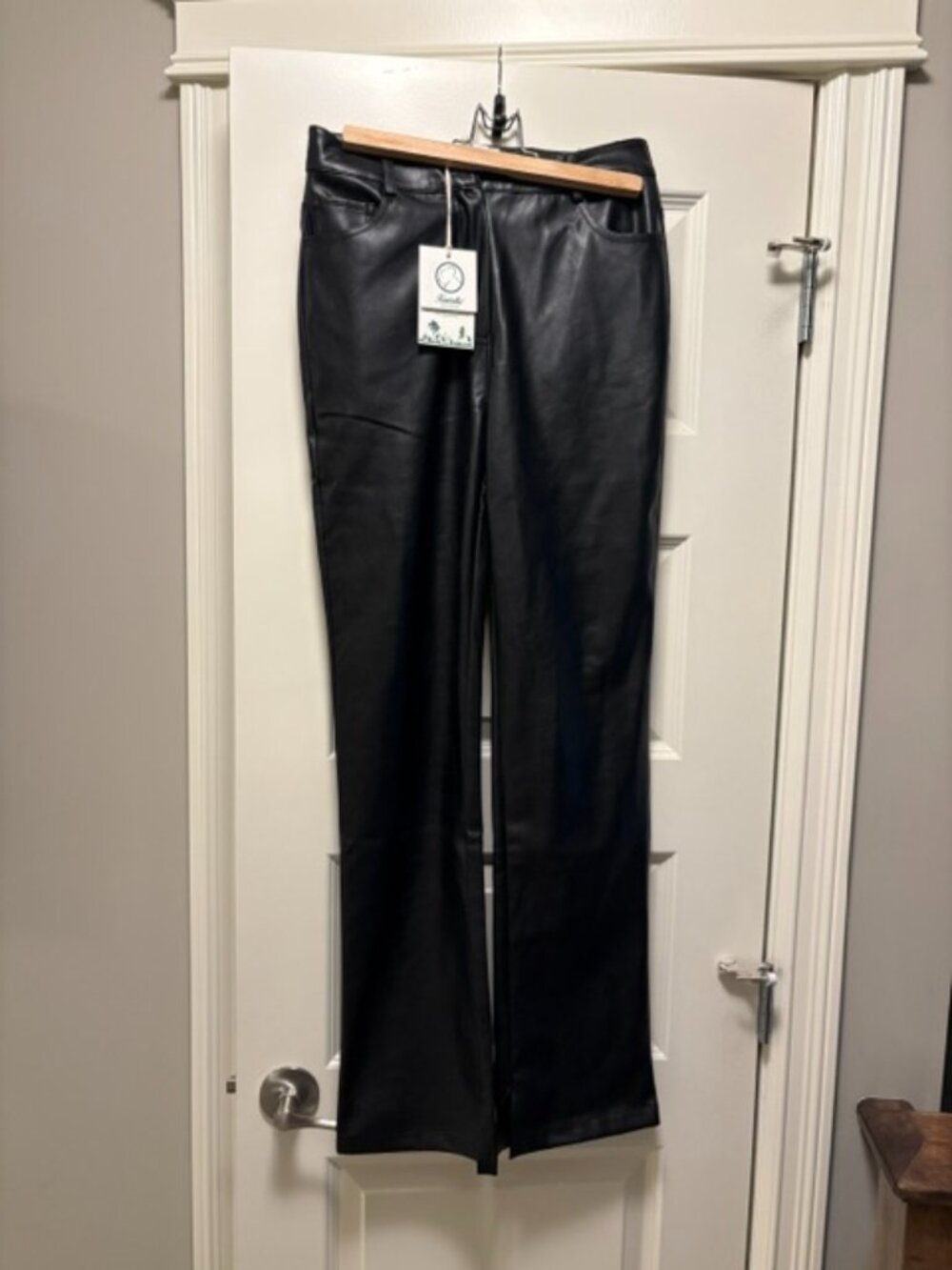 Faux Leather Black Pants
